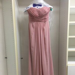 David's Bridal Chiffon Dress With Pleated Bodice